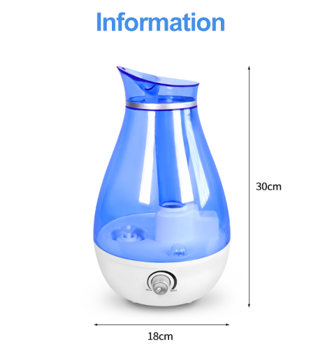 2.5L Cumas Mór Humidifier Ultrasonach Úsáid Baile